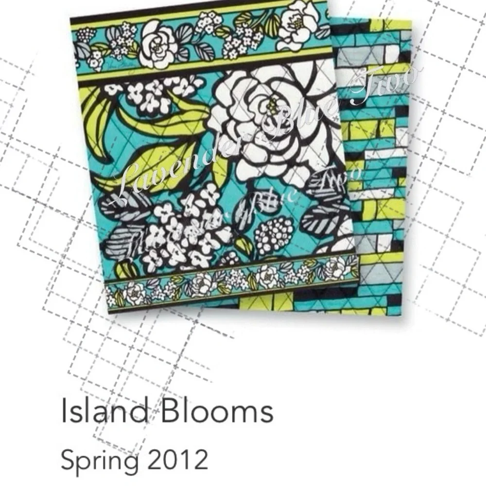 VERA BRADLEY Island Blooms 2012 Tech Case Black Turquoise Green Hawaiian Y2K